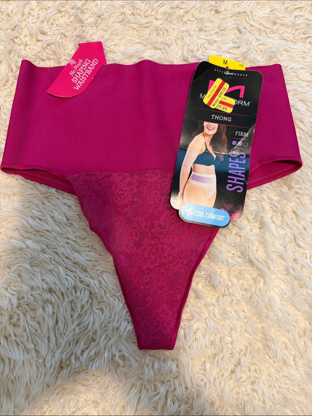 Maidenform Hot Pink High-Waist Shaping Thong